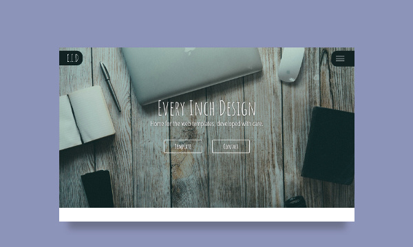 every inch design landing page